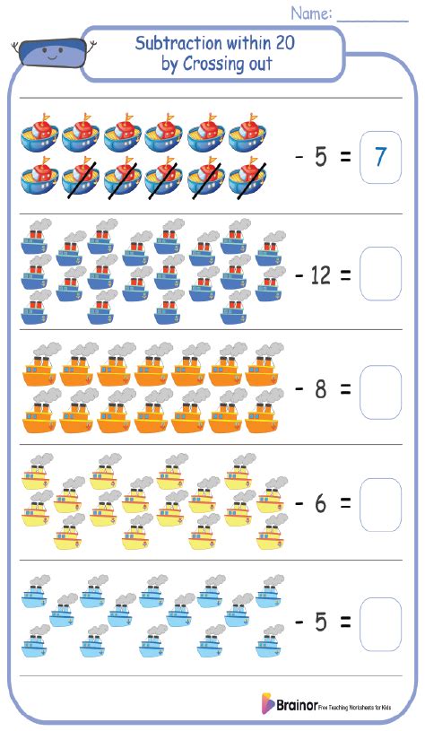 Subtraction By Crossing Out Worksheet