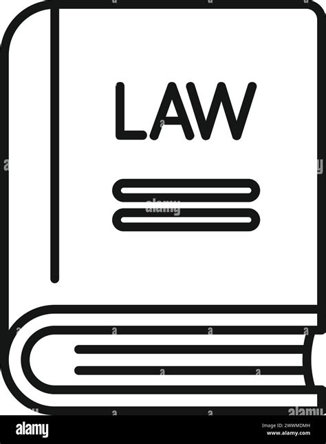 Law Book Icon Outline Vector Regulated Products Safety Policy Search