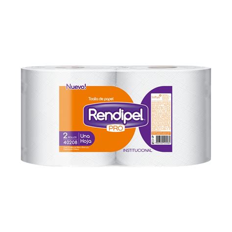 Toalla De Papel Rendipel Pro 190 Mt X 2 Hoja Simple Codigo 40209 Dispapel