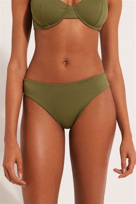 Slip Bikini Reggiseniiliano Sgambato Alto Arrotondato In Microfibra