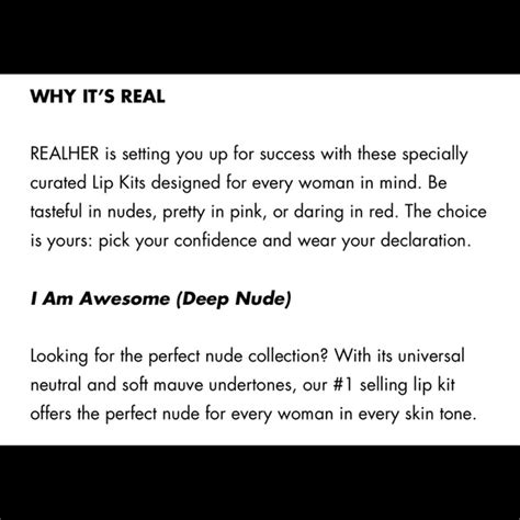 RealHer Makeup The I Am Awesome Lipstick Kit Deep Nude Colornew Poshmark