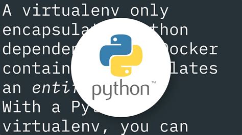What's the difference between Docker and Python virtualenv? - YouTube