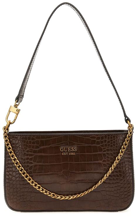 Guess Katey Croc Mini Maimie Top Zip Shoulder Bag HWCB8494720 Au