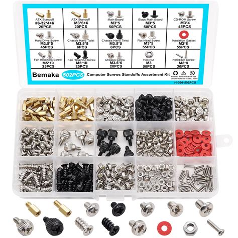 Bemaka 502pcs Computer Screws Assortment Kit Motherboard