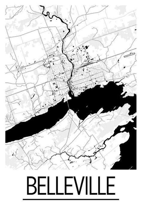 Belleville Ontario Map Poster Ontario Map Print Art Deco Series Etsy