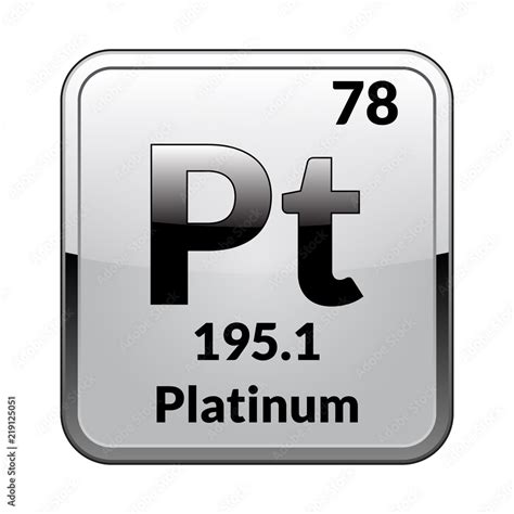 The periodic table element Platinum. Vector illustration Stock Vector ...