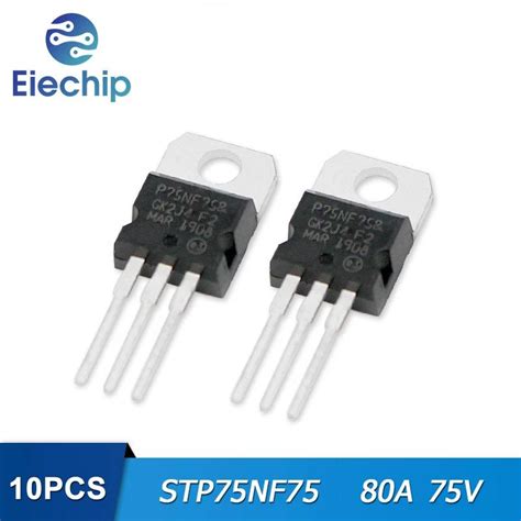 Buy 10PCS STP75NF75 P75NF75 80A 75V TO-220 Triode Transistor at ...