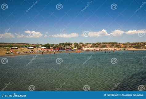 Secret Paradise Of Aluminos Beach View In A Hot Summer Day Cyprus