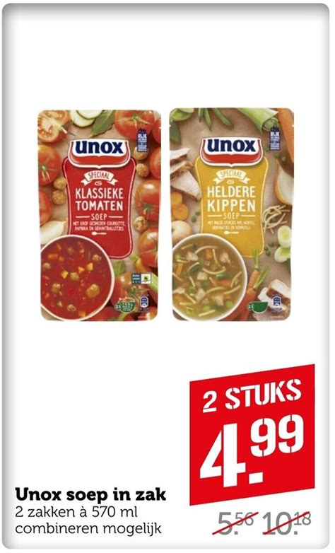 Unox Soep In Zak Zakken Ml Aanbieding Bij Coop