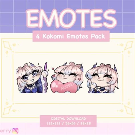 Kokomi Genshin Emoticon Etsy