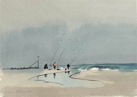 Brian Bowen Original Painting For Sale Fishing Old Hunstanton In Norfolk