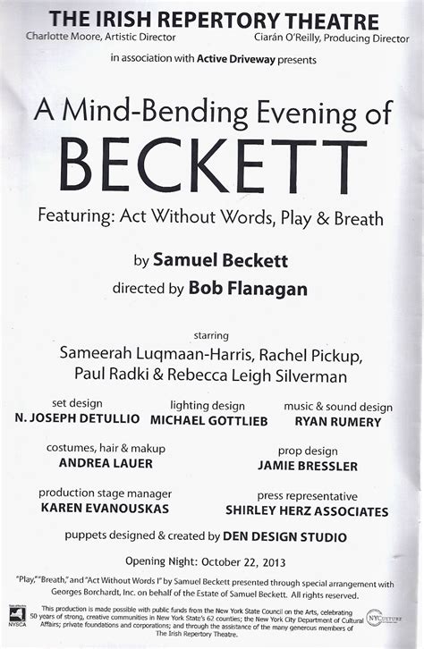 Theatre S Leiter Side Review Of A Mind Bending Evening Of Beckett