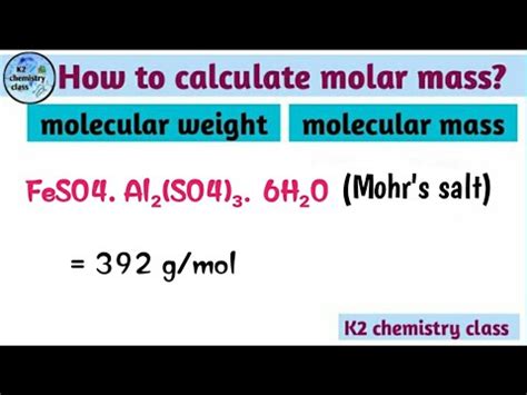 Mohr S Salt Formula Ll Molar Mass Of Mohr S Salt Ll Mohr Salt Molar