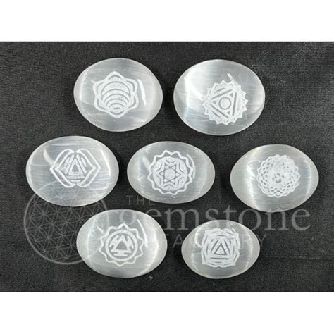 Selenite Chakra Soap Stone Set