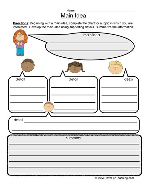 Main Idea Spider Graphic Organizer By Teach Simple