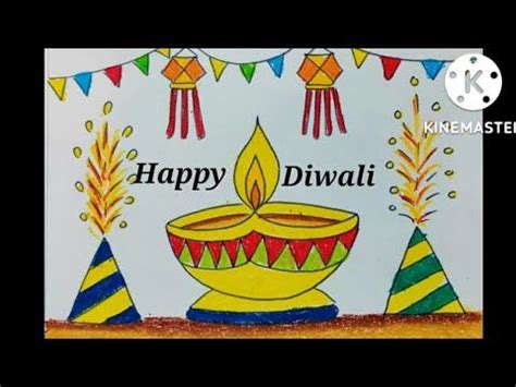 Easy Diwali Drawing/ How to draw a simple Diya 🪔/ Diwali Drawing for beginners/Happy Diwali ...