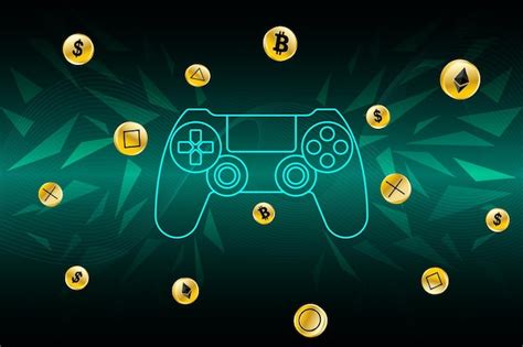premium vector game finance play  earn idea concept gamepad