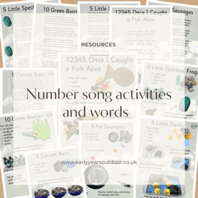 Number song activities and words - Early Years Outdoor