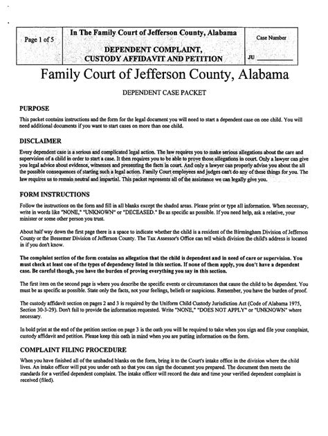 Jefferson County Family Court Forms - Fill and Sign Printable Template ...