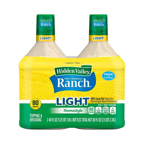 Hidden Valley Original Ranch Homestyle Sixty Calories Salad Dressing 2 Pk40 Oz