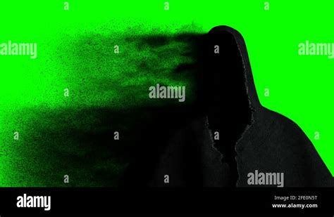 Scary Fear Ghost With Dark Particles Realistic Green Screen 4k Animation Stock Video Footage