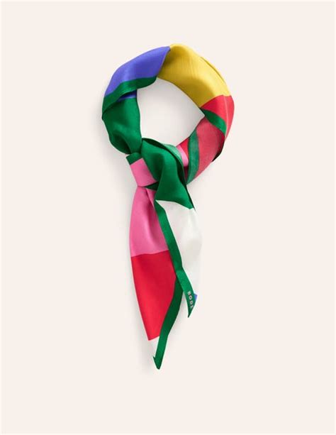 Silk Square Scarf Multi Rainbow Boden EU