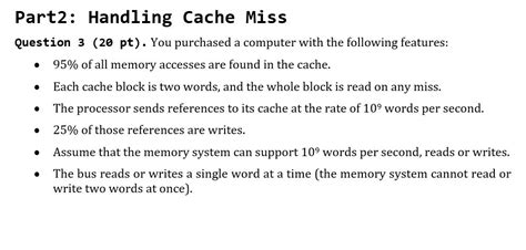 solved part handling cache  question   pt  cheggcom