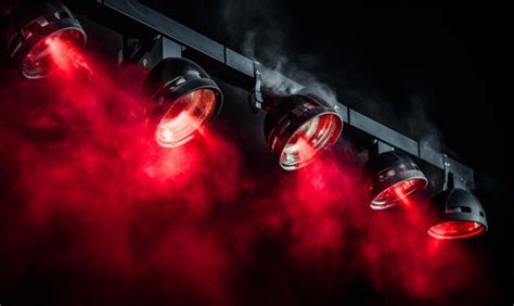 Premium Photo Triple Spotlight From Side To Stage Blank Template