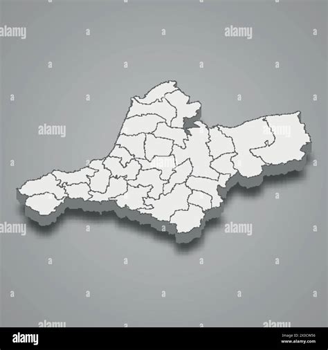 D Isometric Map Of Ain Temouchent Is A Region Of Algeria Vector