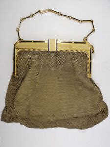 Antique Art Deco Whiting And Davis Gold Enamel Mesh Bag Purse Ebay