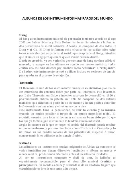 Algunos De Los Instrumentos Mas Raros Del Mundo Algunos De Los