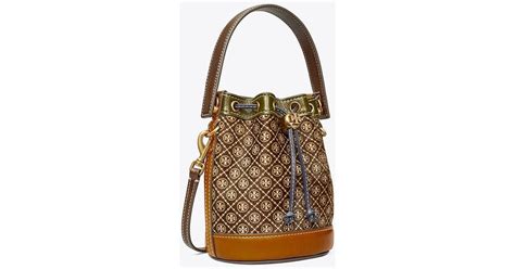 Tory Burch T Monogram Calf Hair Mini Bucket Bag Lyst