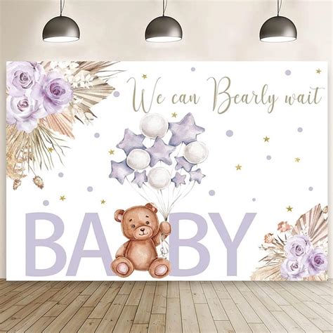 Amazon AIBIIN 7x5ft Bohemia Bear Baby Shower Backdrop Girl Blush