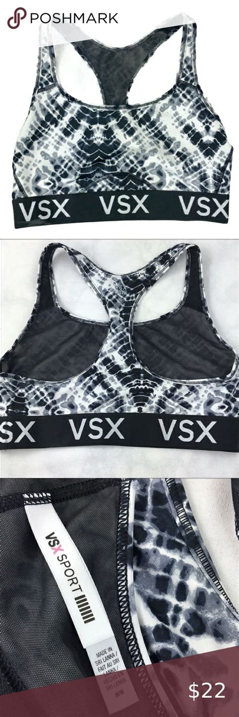 Victoria Secret Vsx Sport Black And White Sports Bra