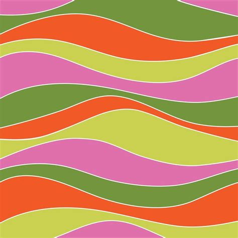 Mod Pink Orange Green Wavy Stripe Vector Background Pattern 2186632