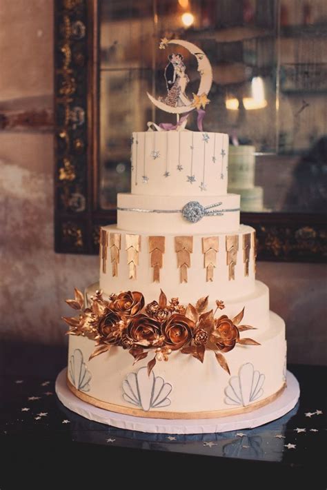 20 Deliciously Decadent Art Deco Wedding Cakes Chic Vintage Brides