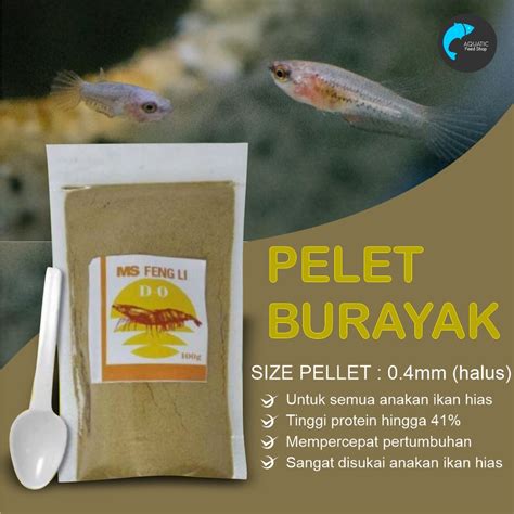 Jual Pelet Pakan Burayak Anakan Cupang Guppy Dan Kutu Air Gr Molly