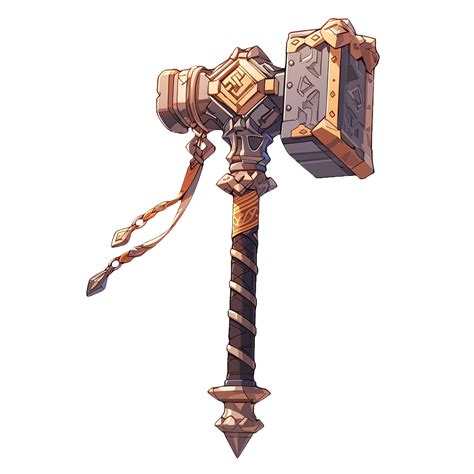Ai Generated 2d Ancient War Hammer Weapon Game Asset Animation Design