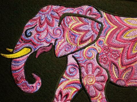 Huge Embroidered Colorful Ornate Indian Elephant Iron On Or Etsy