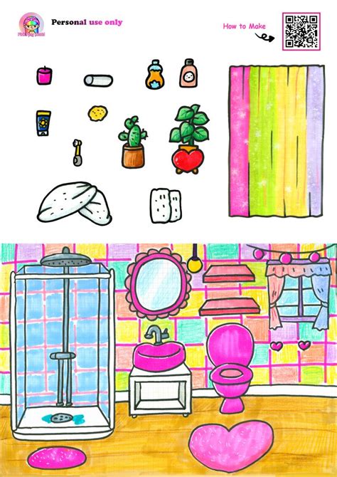 Toca Boca Bath Play Handmade Printables Wednesday Enid Style Paper Toy