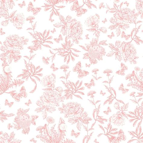 Papier Peint Toile De Jouy H Rissons Rose De La Collection