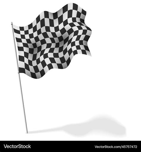 Checkered Flag Waving Isolated Royalty Free Vector Image