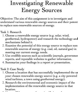 Investigating Renewable Energy Sources By Curt S Journey TPT