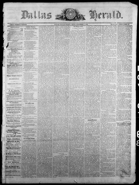 Dallas Herald. (Dallas, Tex.), Vol. 16, No. 8, Ed. 1 Saturday, November