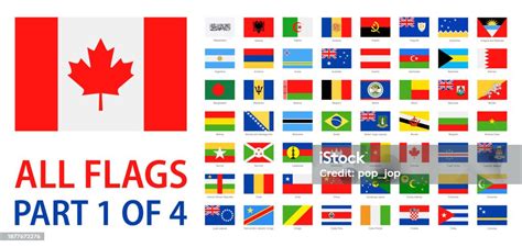 Flags Of The World Vector Rectangle Flat Icons Of National Flags Part 1 ...