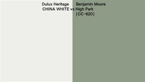 Dulux Heritage CHINA WHITE Vs Benjamin Moore High Park CC 620 Side By