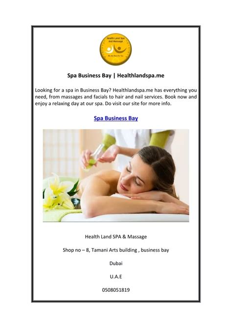 Ppt Spa Business Bay Healthlandspa Me Powerpoint Presentation Free