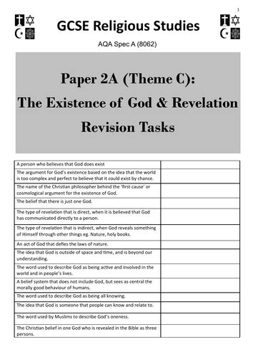 Themes Revision Activities Bundle For Aqa Gcse Religious Studies Paper