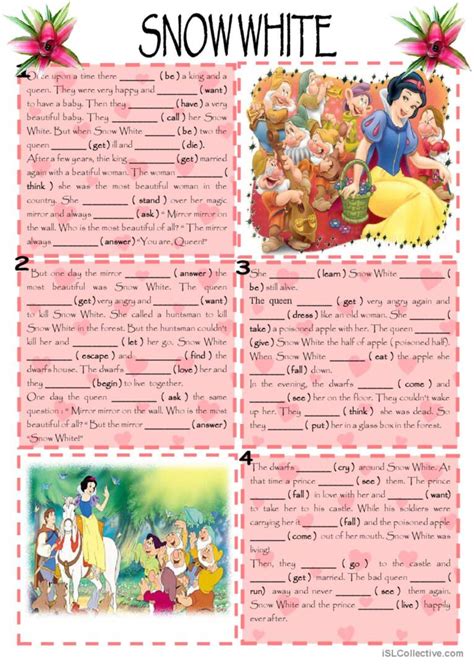 Snow White English ESL Worksheets Pdf Doc