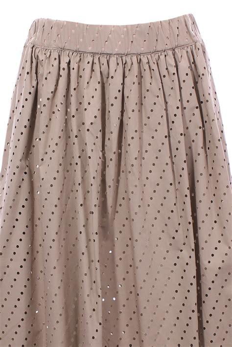 Gonna Lounguette In Cotone Perforato NUDE Virno